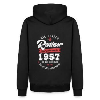 1957 Geburtstag Rentner geboren 1957 - Männer Premium Bio Hoodie - Schwarz - Hinten - Nico (187cm)