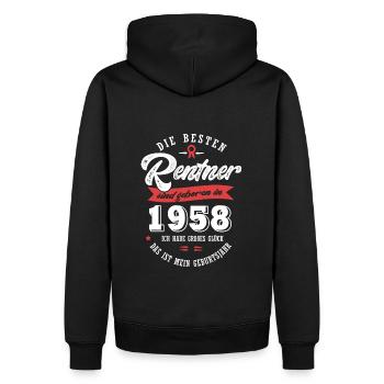 1958 Geburtstag Rentner geboren 1958 - Männer Premium Bio Hoodie - Schwarz - Hinten - Nico (187cm)
