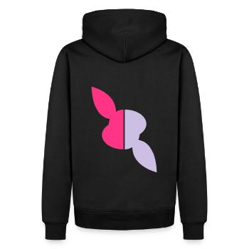 Deux moitiés de lapin à tête, une moitié tordue - Sweat à capuche Premium bio Homme - noir - Dos - Nico (187cm)