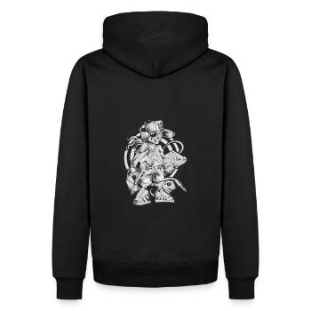 MAX korgeux - Männer Premium Bio Hoodie - Schwarz - Hinten - Nico (187cm)