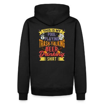 Billard und Bier | Pool Billard - Männer Premium Bio Hoodie - Schwarz - Hinten - Nico (187cm)