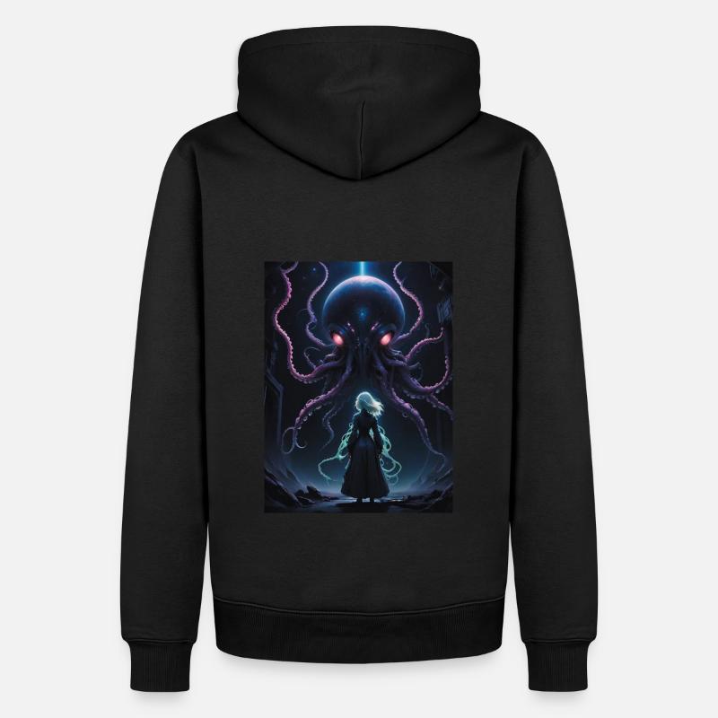 Kraken des Kosmos - Männer Premium Bio Hoodie - Schwarz