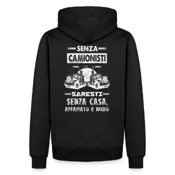 Camionisti - Männer Premium Bio Hoodie - Schwarz - Hinten - Nico (187cm)