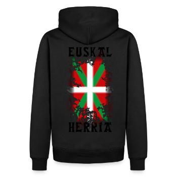 Euskal Herria Pays Basque - Sweat à capuche Premium bio Homme - noir - Dos - Nico (187cm)