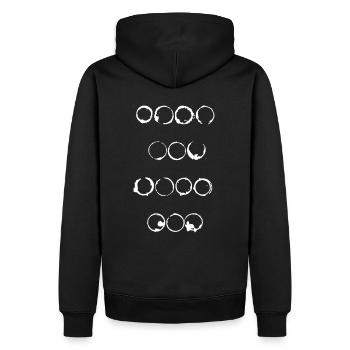 Ringe Kringel - Männer Premium Bio Hoodie - Schwarz - Hinten - Nico (187cm)