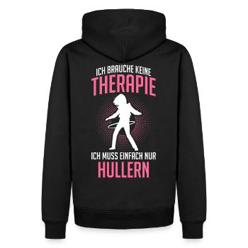 Hullern Therapie Hullerin Sportring Fitness - Männer Premium Bio Hoodie - Schwarz - Hinten - Nico (187cm)