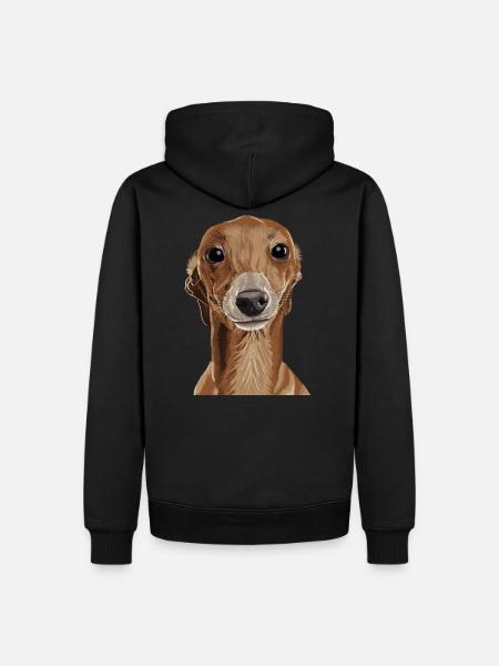 Greyhound - Männer Premium Bio Hoodie - Schwarz