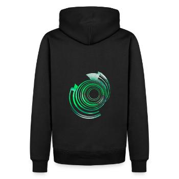 Spiral Escape vert Fractal Art Mandelbrot - Sweat à capuche Premium bio Homme - noir - Dos - Nico (187cm)