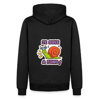 je suis a fond humour dôles - Sweat à capuche Premium bio Homme - noir - Dos - Nico (187cm)