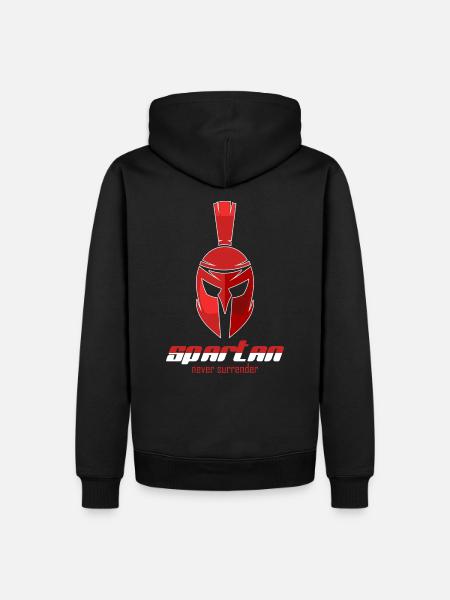 Sparta - never surrender - Männer Premium Bio Hoodie - Schwarz