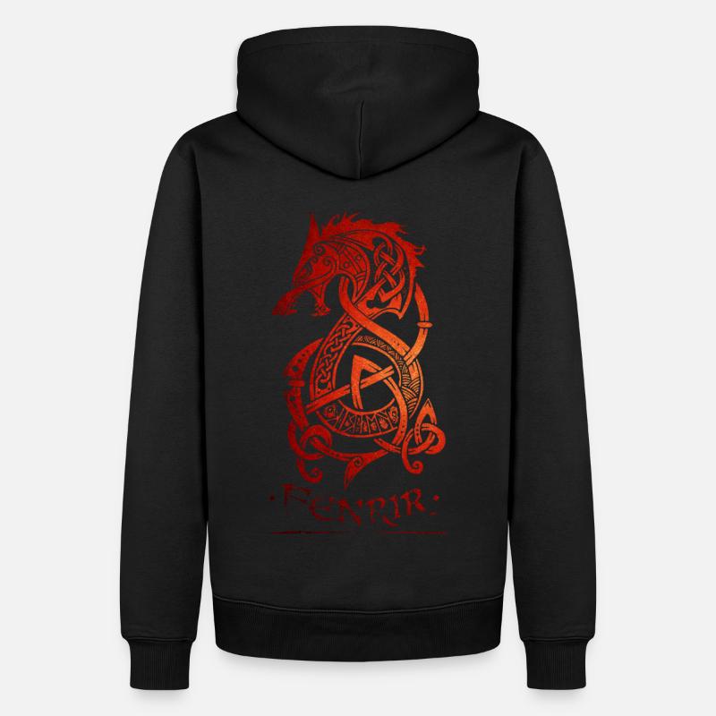 Fenrir Wolf - Walhalla - Celtic - Nordisch - Männer Premium Bio Hoodie - Schwarz