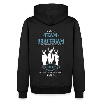 Team Bräutigam JGA Abschiedstour Feiern Party - Männer Premium Bio Hoodie - Schwarz - Hinten - Nico (187cm)