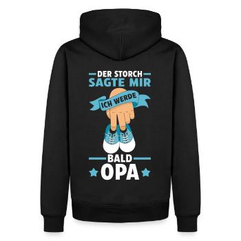 Werdender Opa - Männer Premium Bio Hoodie - Schwarz - Hinten - Nico (187cm)