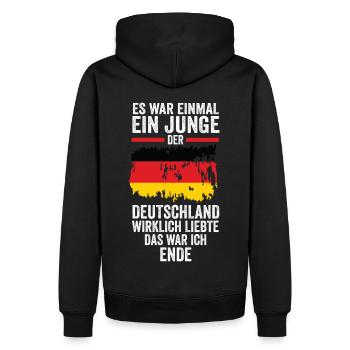 Deutschland Deutscher Deutsches - Männer Premium Bio Hoodie - Schwarz - Hinten - Nico (187cm)