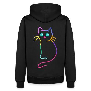 Bébé Kawaii Chat Coloré Enfants Animaux Chat - Sweat à capuche Premium bio Homme - noir - Dos - Nico (187cm)