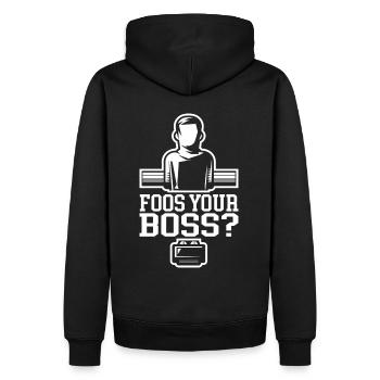 Lustiges Tischfussball Kickern Tischkicker - Männer Premium Bio Hoodie - Schwarz - Hinten - Nico (187cm)