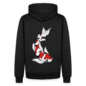 Carpe Koi - Sweat à capuche Premium bio Homme - noir - Dos - Nico (187cm)