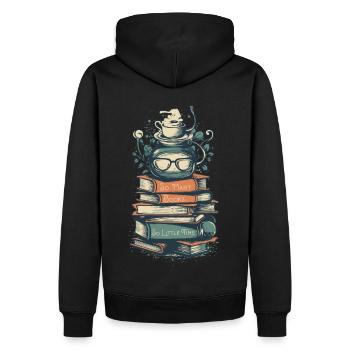 Bibliophile Declaration - Men’s Premium Organic Hoodie - black - Back - Nico (187cm)