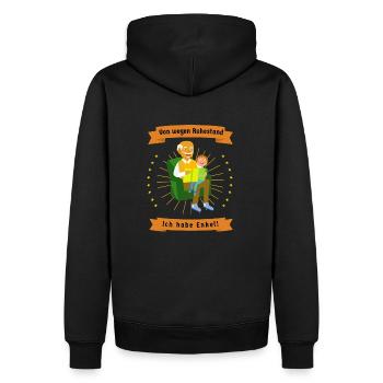 Rentner mit Enkel mögen Vorlesen - Männer Premium Bio Hoodie - Schwarz - Hinten - Nico (187cm)