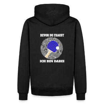 Bevor du fragst, Tischtennis komme mit. - Männer Premium Bio Hoodie - Schwarz - Hinten - Nico (187cm)