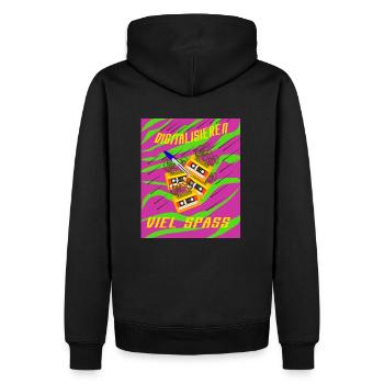Digitalisieren - Viel Spaß - Männer Premium Bio Hoodie - Schwarz - Hinten - Nico (187cm)