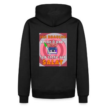 Brauche keine Nullen und Einsen. - Männer Premium Bio Hoodie - Schwarz - Hinten - Nico (187cm)