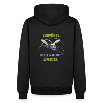 Oiseaux migrateurs, voyages, vacances toujours en mouvement - Sweat à capuche Premium bio Homme - noir - Dos - Nico (187cm)