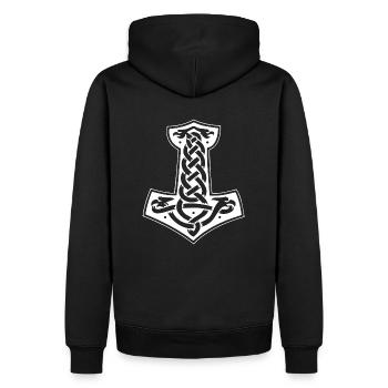 Viking Thor Hammer Mjolnir - Sweat à capuche Premium bio Homme - noir - Dos - Nico (187cm)