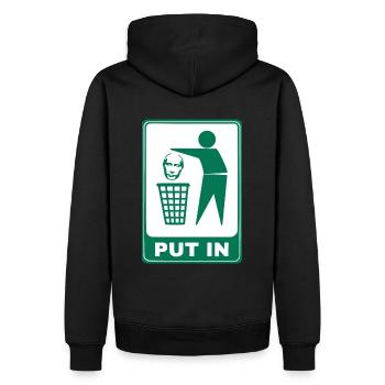 PUT IN - PEACE UKARINE - STOP WAR ! - Männer Premium Bio Hoodie - Schwarz - Hinten - Nico (187cm)