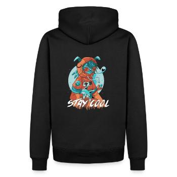 Stay Cool Chats Comicstyle Art Design - Sweat à capuche Premium bio Homme - noir - Dos - Nico (187cm)