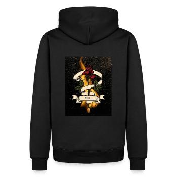 Rose - Sweat à capuche Premium bio Homme - noir - Dos - Nico (187cm)