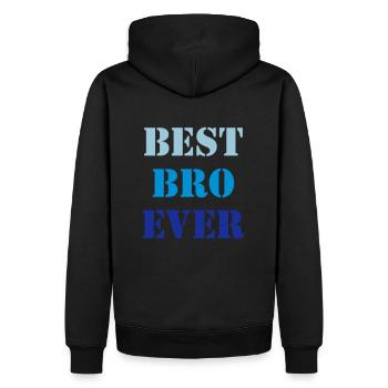 Best bro ever - Men’s Premium Organic Hoodie - black - Back - Nico (187cm)