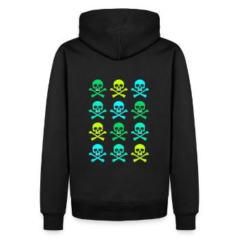 Skull / Pattern / Green - Men’s Premium Organic Hoodie - black - Back - Nico (187cm)