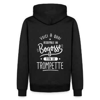 Trompette Bogosse musique musicien Trompettiste - Sweat à capuche Premium bio Homme - noir - Dos - Nico (187cm)
