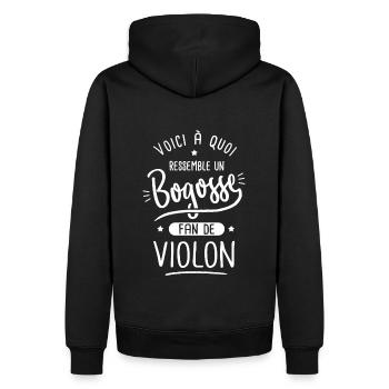 Violon Bogosse fan violon Violoniste - Sweat à capuche Premium bio Homme - noir - Dos - Nico (187cm)
