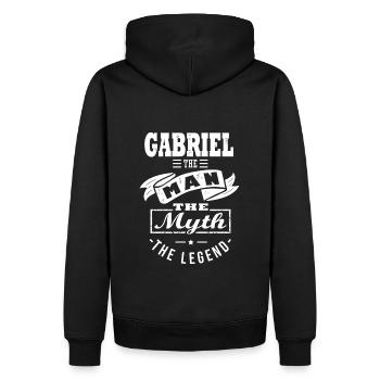 Gabriel the man the myth the legend cadeau gabriel - Sweat à capuche Premium bio Homme - noir - Dos - Nico (187cm)