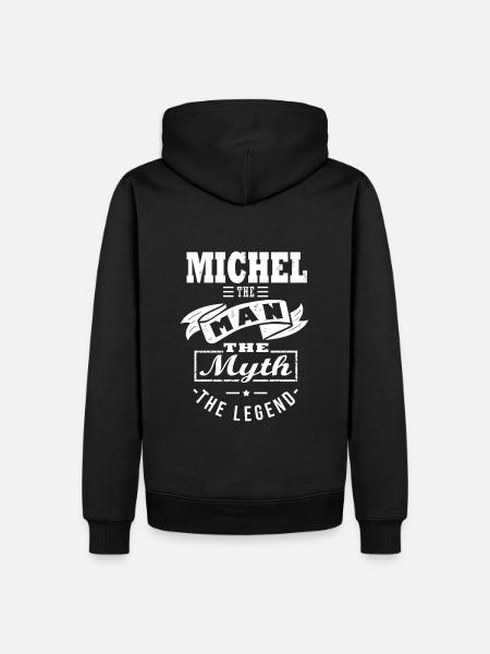 Michel man myth legend cadeau michel - Sweat à capuche Premium bio Homme - noir