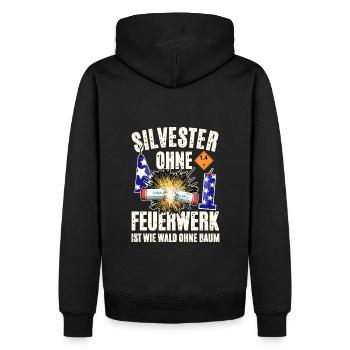 Pyro an Silvester - Männer Premium Bio Hoodie - Schwarz - Hinten - Nico (187cm)