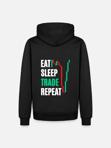 Eat Sleep Trade Repeat - Men’s Premium Organic Hoodie - black