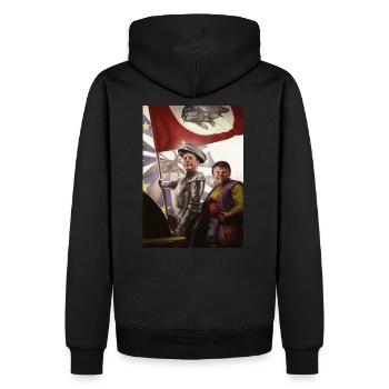 Don KeyHotair - Nigel Farage/Don Quixote mash-up - Men’s Premium Organic Hoodie - black - Back - Nico (187cm)