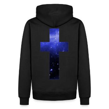 Croix Galaxy Starry Faith Jesus - Sweat à capuche Premium bio Homme - noir - Dos - Nico (187cm)