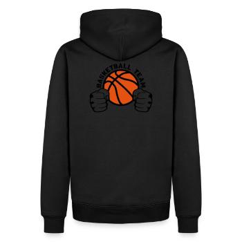basketball team poing ferme frappe logo - Sweat à capuche Premium bio Homme - noir - Dos - Nico (187cm)