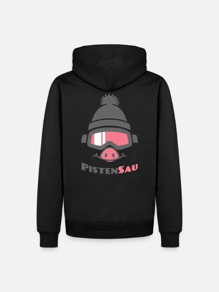 PistenSau (Rüssel-Edition) - Männer Premium Bio Hoodie - Schwarz