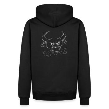 Taureau enragé - Sweat à capuche Premium bio Homme - noir - Dos - Nico (187cm)