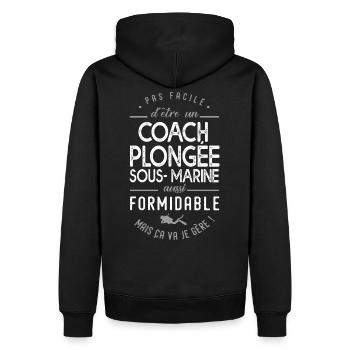 Taucher-Taucher-Coach Geschenk Tauchlehrer - Männer Premium Bio Hoodie - Schwarz - Hinten - Nico (187cm)