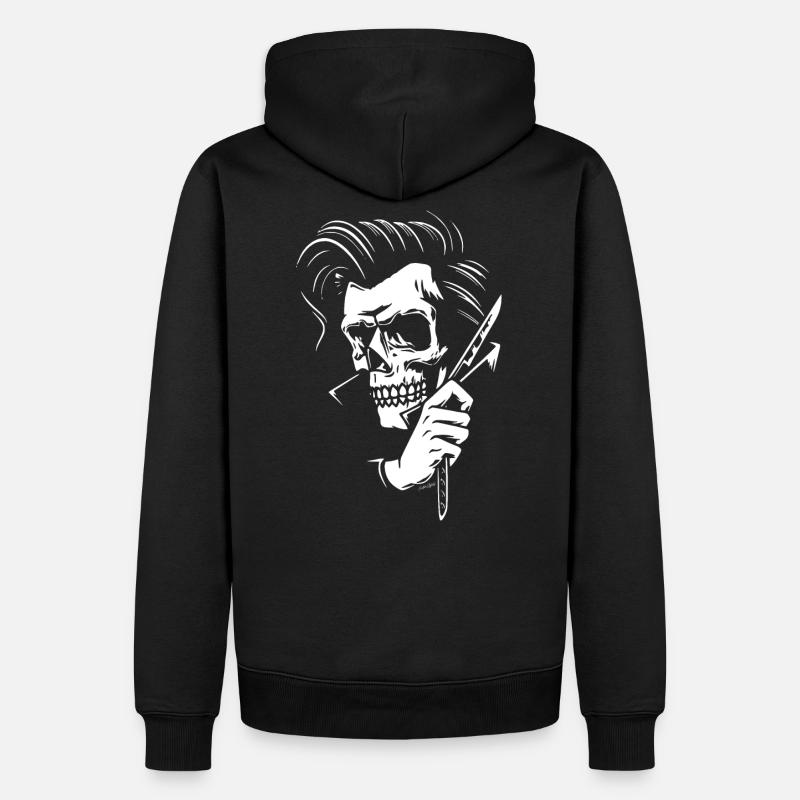 Rockabilly - Psychobilly 50s Hipster Skull - Sweat à capuche Premium bio Homme - noir