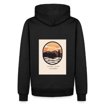 Adventure - Start your Journey - Männer Premium Bio Hoodie - Schwarz - Hinten - Nico (187cm)