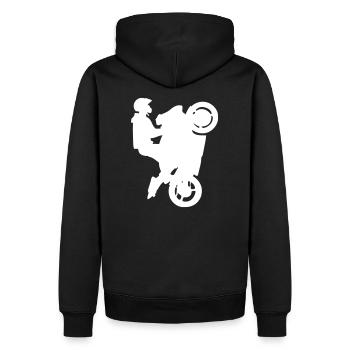 Wheeling - Sweat à capuche Premium bio Homme - noir - Dos - Nico (187cm)