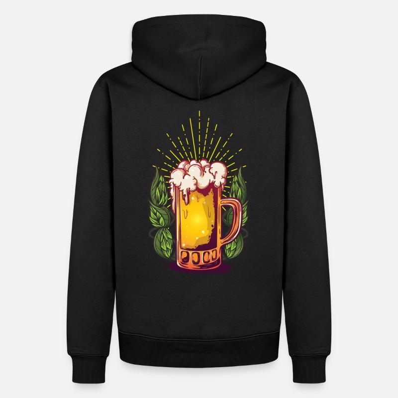 267 verre à bière - Sweat à capuche Premium bio Homme - noir