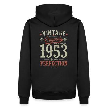 1953 Alter der Perfektion, Geburtstag 68 Jahre - Männer Premium Bio Hoodie - Schwarz - Hinten - Nico (187cm)